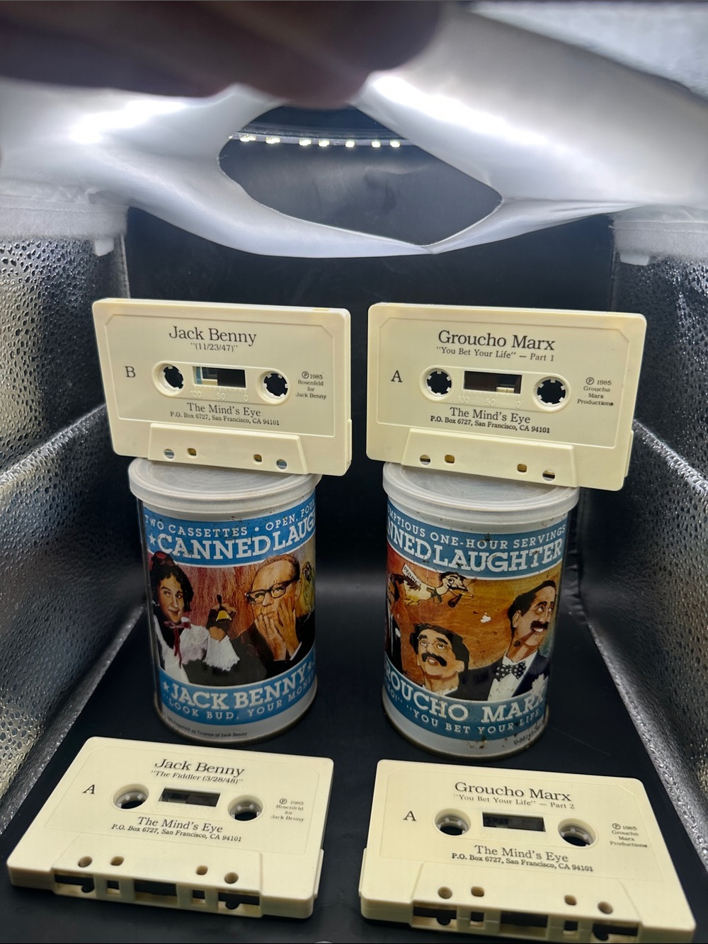 Canned laughter Groucho mark and Jack Benny 2 cans 4 cassettes